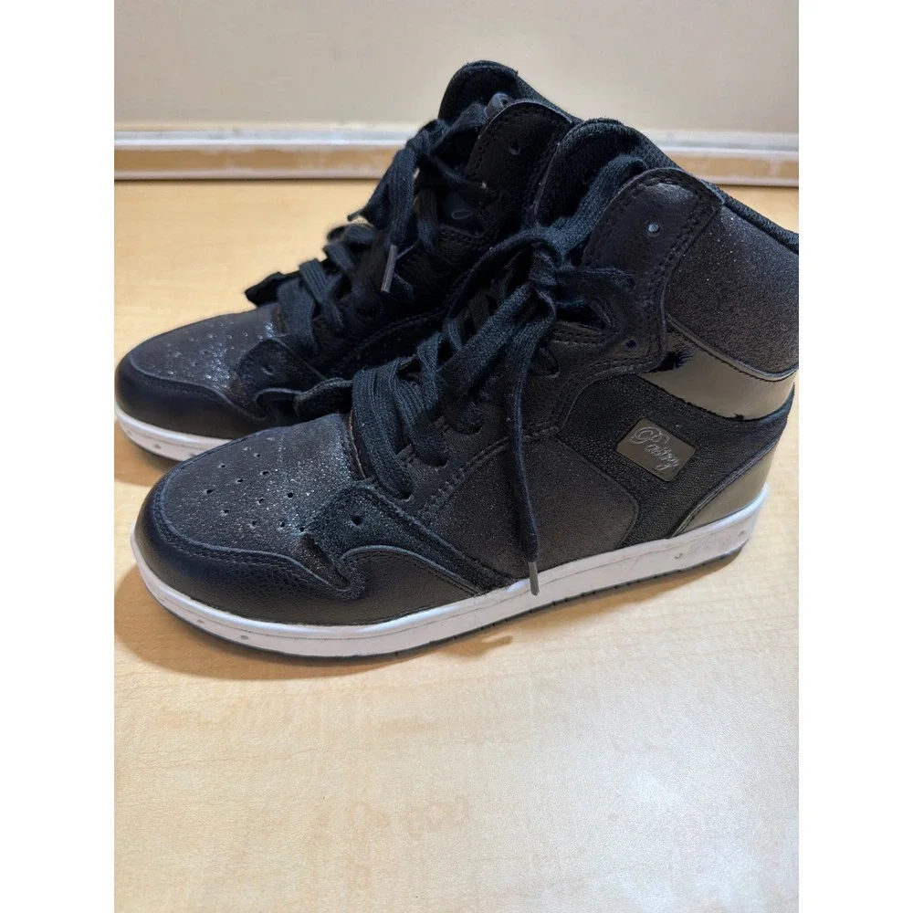 Pastry Glam Pie Glitter Black High Top Dance Sneakers PA152000 Womens 7